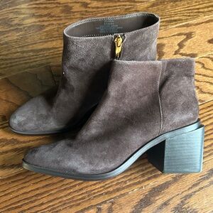 Classic Women’s Suede Ankle Boot in Dark Brown